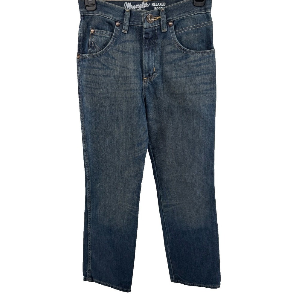 Wrangler Retro Relaxed Boot Denim Jeans Slim Medium Wash Youth Boys 14 28x29 - Picture 1 of 8